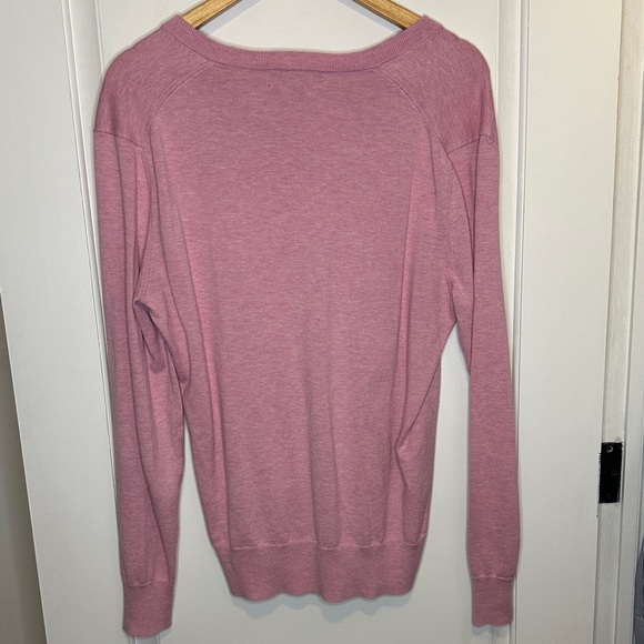 Brooks Brothers small pink cotton v neck sweater - Picture 2 of 2
